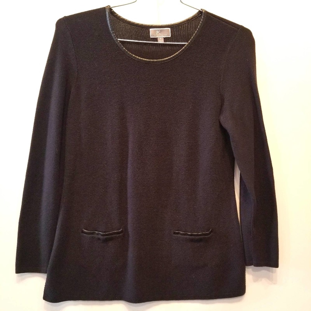JM Collection‎ Black Sweater Tunic Size S